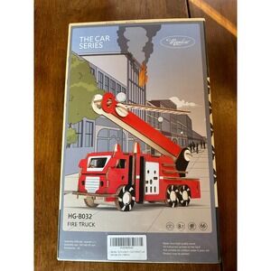 Maydear 3D Wooden Puzzles for Kids, Educational DIY Model Craft Kit- Fire Truck
